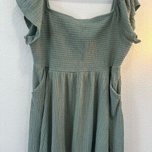 torrid Sage Green Smocked Top